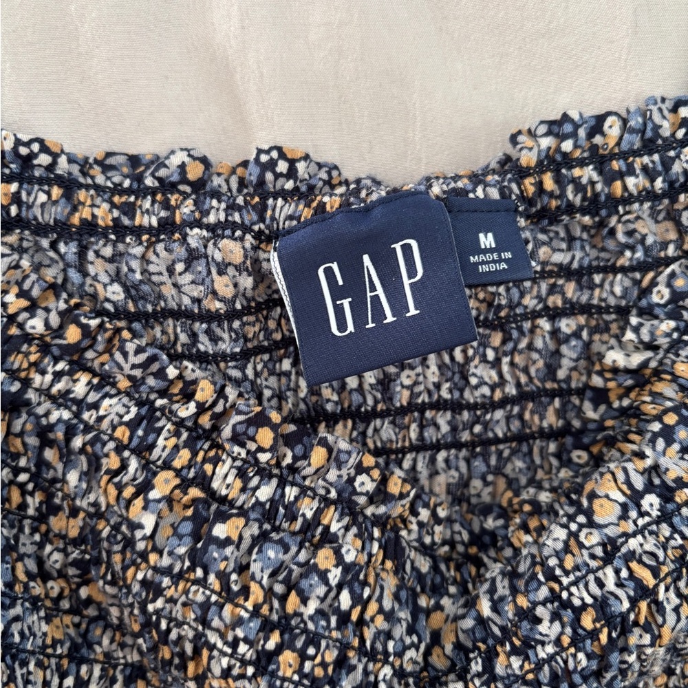 GAP Floral Puff Sleeve Smocked Mini Dress - Picture 6 of 7